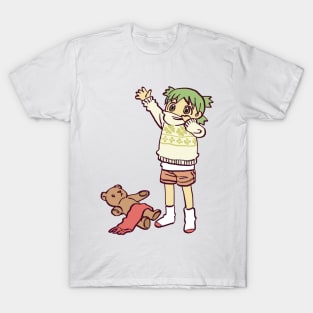 sweater weather yotsuba with scarf and teddy bear T-Shirt